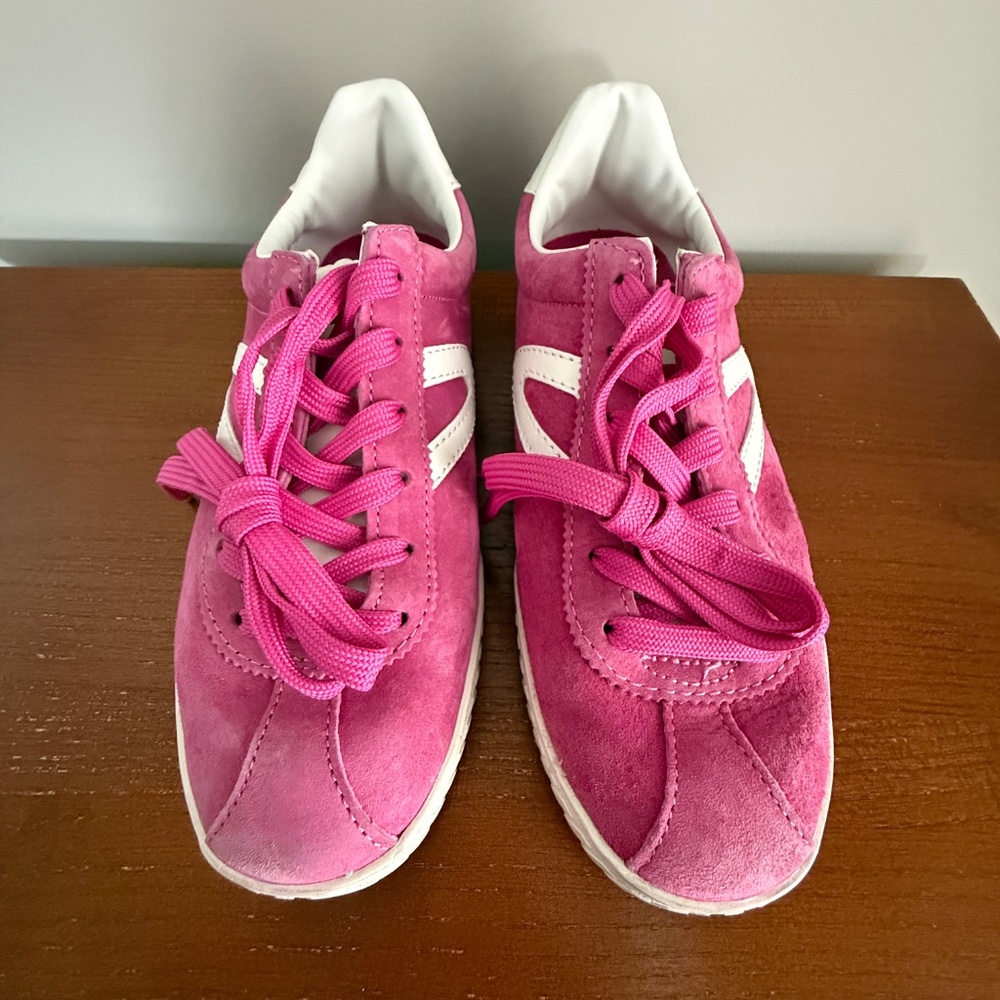 Tretorn Camden 3 Pink White Suede Sneakers Women's Size 7 - Picture 3 of 15